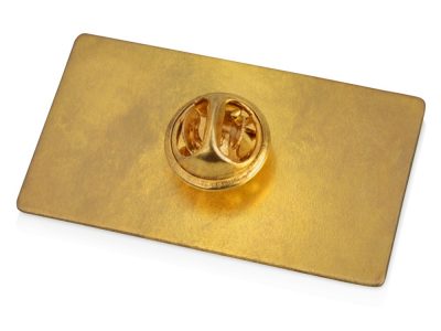 Значок металлический Прямоугольник закругленные углы, золотистый, изображение 3