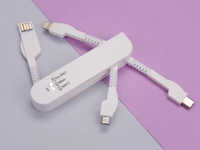 Универсальный переходник Smarty (Micro USB / Lightning / Type C), белый, изображение 7