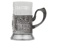 Чайный набор с подстаканником и фарфоровым чайником ЭГОИСТ-М, серебристый/белый, изображение 5