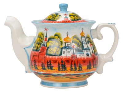 Набор Кремлевский: кукла на чайник, чайник заварной с росписью, изображение 3
