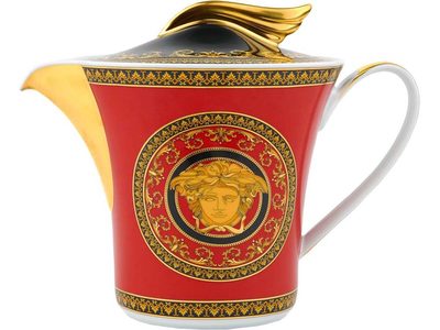 Чайник Versace Medusa, красный/золотистый, изображение 1