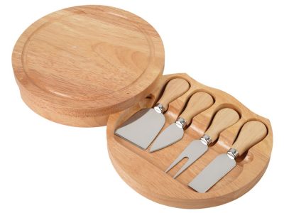 Набор ножей для сыра в деревянном футляре, который можно использовать как разделочную доску, изображение 1