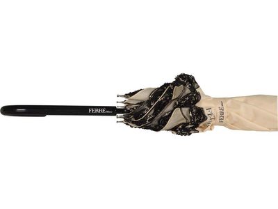Зонт-трость Ferre, полуавтомат, бежевый/черный, изображение 2