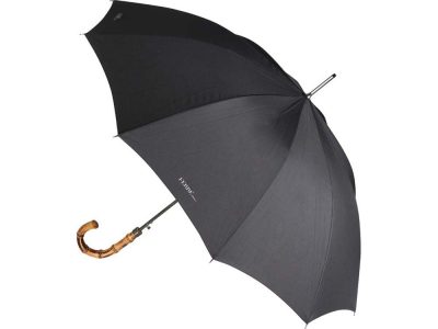 Зонт-трость Ferre, полуавтомат, черный/коричневый, изображение 1