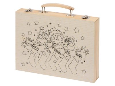Набор для рисования из 67 предметов в чемодане с рождественским рисунком, изображение 2