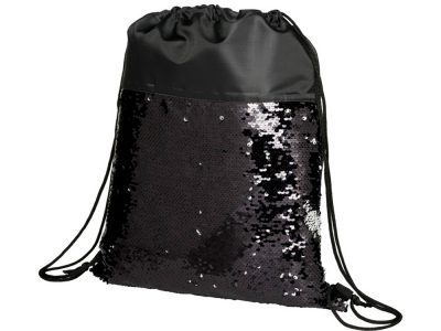 Блестящий рюкзак-мешок Mermaid со шнурком, черный — 12046500_2, изображение 3