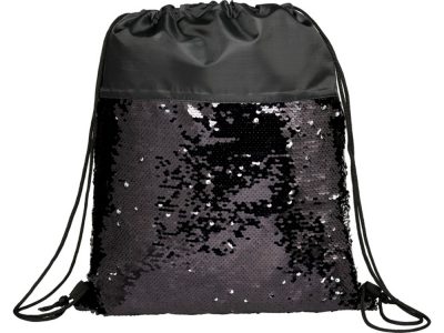 Блестящий рюкзак-мешок Mermaid со шнурком, черный — 12046500_2, изображение 4
