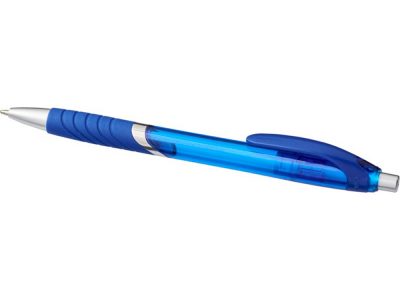 Шариковая полупрозрачная ручка Turbo с резиновой накладкой, cиний — 10736401_2, изображение 3