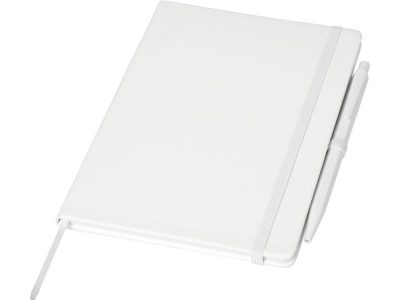 Блокнот Prime среднего размера с ручкой, белый, изображение 1