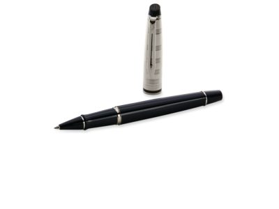 Ручка роллер Waterman Expert Deluxe Black CT F, черный/серебристый, изображение 3