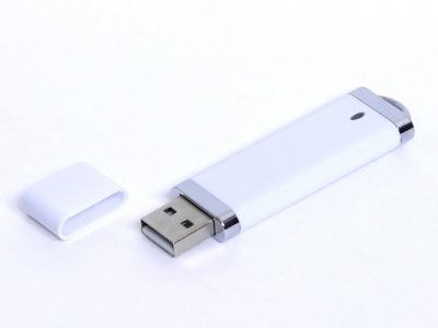 USB-флешка промо на 32 Гб прямоугольной классической формы, белый — 6502.32.06_2, изображение 1