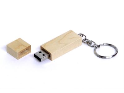 USB-флешка на 128 Гб прямоугольная форма, колпачек с магнитом, натуральный — 6632.128.06_2, изображение 1
