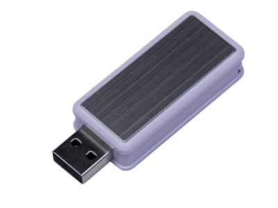 USB-флешка промо на 32 Гб прямоугольной формы, выдвижной механизм, белый — 6634.32.06_2, изображение 1