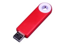 USB-флешка промо на 128 Гб прямоугольной формы, выдвижной механизм, белый — 7035.128.06_2, изображение 1