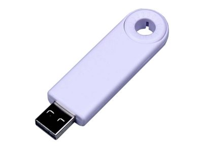 USB-флешка промо на 4 Гб прямоугольной формы, выдвижной механизм, белый — 7135.4.06_2, изображение 1