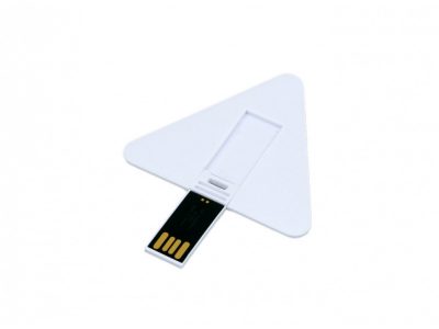 USB-флешка на 8 Гб в виде пластиковой карточки треугольной формы, белый, изображение 1