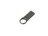 USB-флешка на 16 Гб с мини чипом, компактный дизайн с большим круглым отверстием., серебро, изображение 2