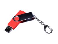 USB-флешка на 32 Гб поворотный механизм, c двумя дополнительными разъемами MicroUSB и TypeC, красный, изображение 2