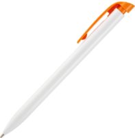Ручка шариковая Favorite, белая с оранжевым, изображение 2