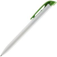 Ручка шариковая Favorite, белая с зеленым, изображение 2