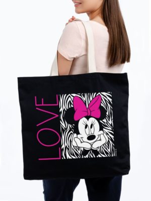 Холщовая сумка «Минни Маус. In Love», черная, изображение 1