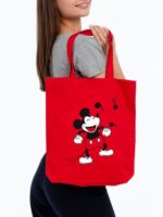 Холщовая сумка «Микки Маус. Sing With Me», красная, изображение 1