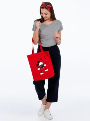 Холщовая сумка «Микки Маус. Sing With Me», красная, изображение 2