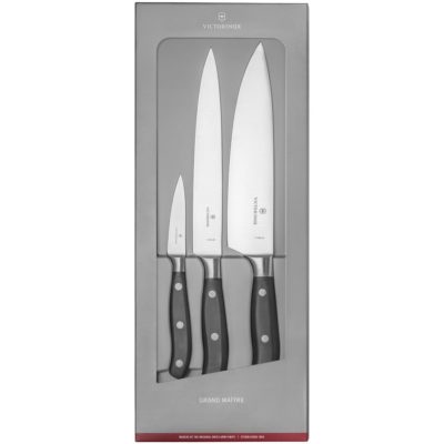 Набор из 3 кухонных ножей Victorinox Forged Chefs, черный, изображение 3