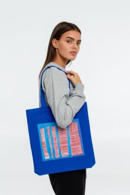 Холщовая сумка «Небоскребы», синяя, изображение 3