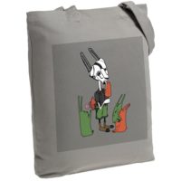 Холщовая сумка «Зайцы и морковное мороженое», серая, изображение 1