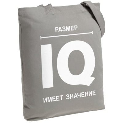 Холщовая сумка «Размер IQ», серая, изображение 1
