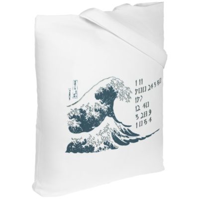 Холщовая сумка «Цифровые стихи. Японская поэзия», молочно-белая, изображение 2