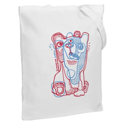 Холщовая сумка «Биполярный медведь», молочно-белая, изображение 1