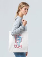 Холщовая сумка «Биполярный медведь», молочно-белая, изображение 3