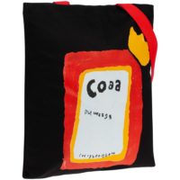 Холщовая сумка «Сода», черная с красными ручками, изображение 3