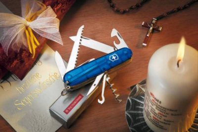 Офицерский нож Huntsman 91, прозрачный синий, изображение 2