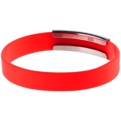 Силиконовый браслет Brisky с металлическим шильдом, красный, изображение 2
