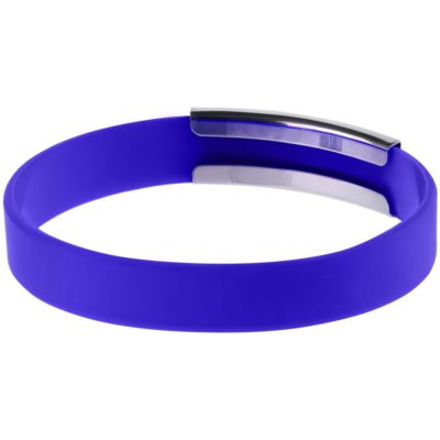Силиконовый браслет Brisky с металлическим шильдом, синий, изображение 2