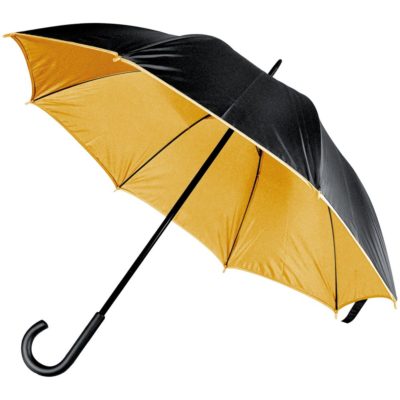 Зонт-трость Downtown, черный с золотистым, изображение 1