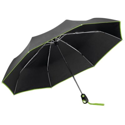 Складной зонт Drizzle, черным с зеленым, изображение 1