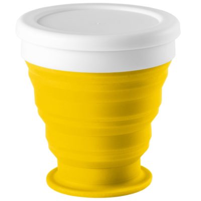 Складной стакан с крышкой Astrada, желтый, изображение 1