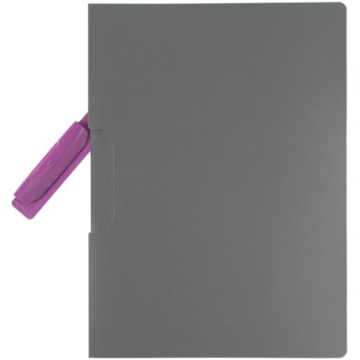 Папка Duraswing Color, серая с розовым клипом, изображение 2