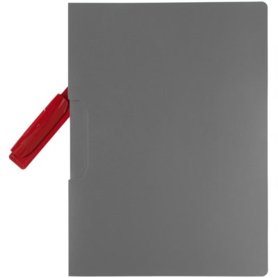 Папка Duraswing Color, серая с красным клипом, изображение 2