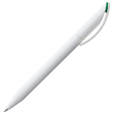 Ручка шариковая Prodir DS3 TMM-X, белая с зеленым, изображение 1