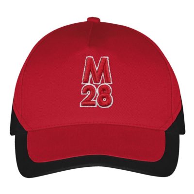 Бейсболка М28, черная с красным, изображение 1