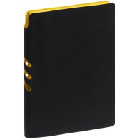 Ежедневник Flexpen Black, недатированный, черный с желтым, изображение 1