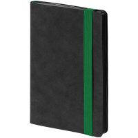 Ежедневник Velours, недатированный, черный с зеленым, изображение 1