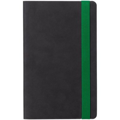 Ежедневник Velours, недатированный, черный с зеленым, изображение 2
