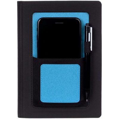 Ежедневник Mobile, недатированный, черный с голубым, изображение 3