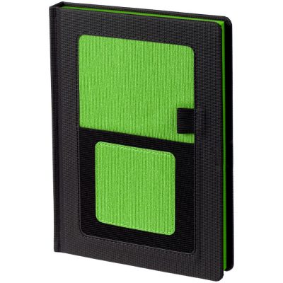 Ежедневник Mobile, недатированный, черный с зеленым, изображение 1
